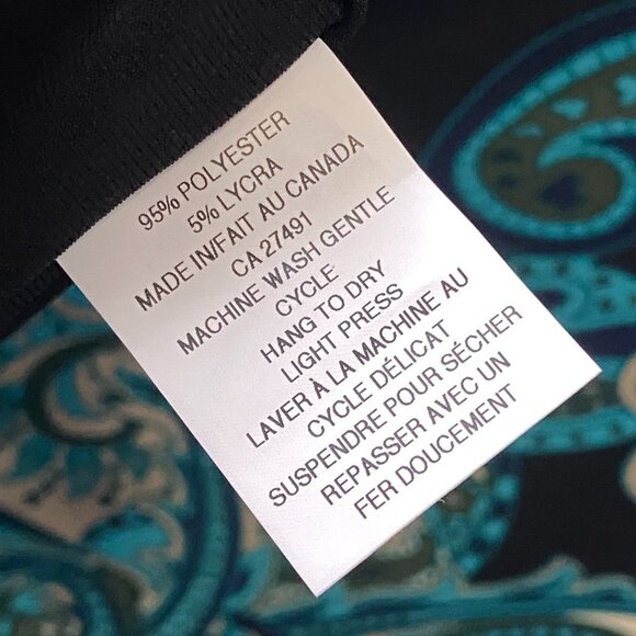 Brian Bailey Blue Paisley Print Front Tie Long Sleeve Round Neck Dress - Picture 11 of 11